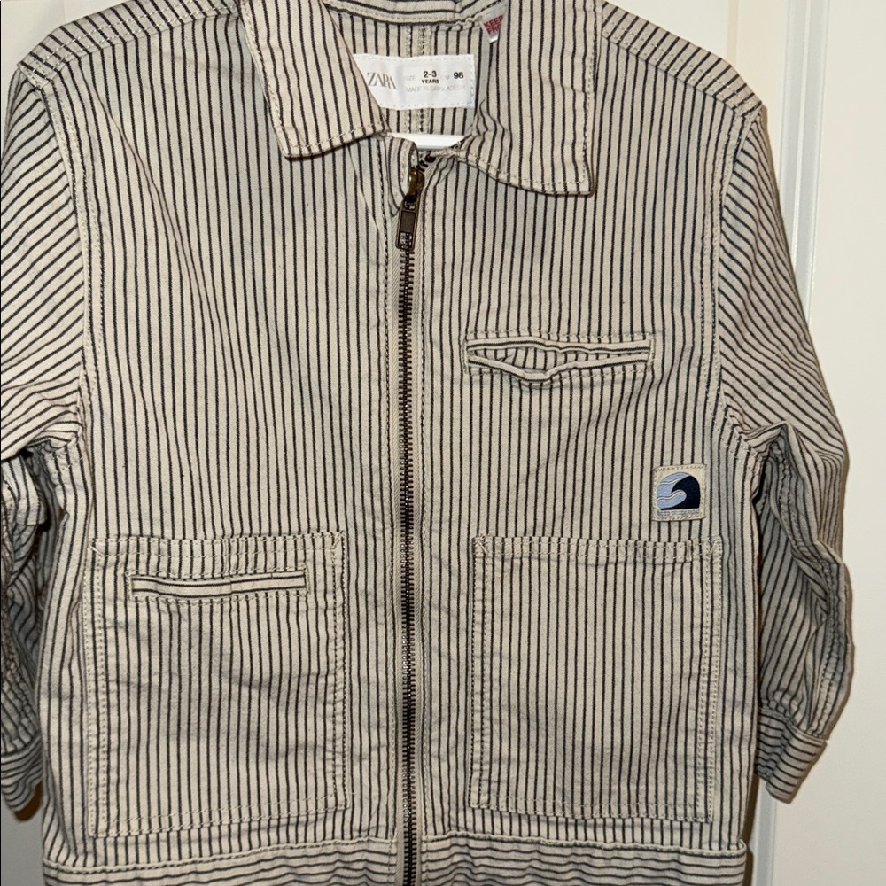 Zara Black and White Striped Jacket